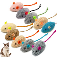 YIXINHE Kitten Teething Toys, 10 Pack Catnip Mouse Toys for Cats, Interactive Pl