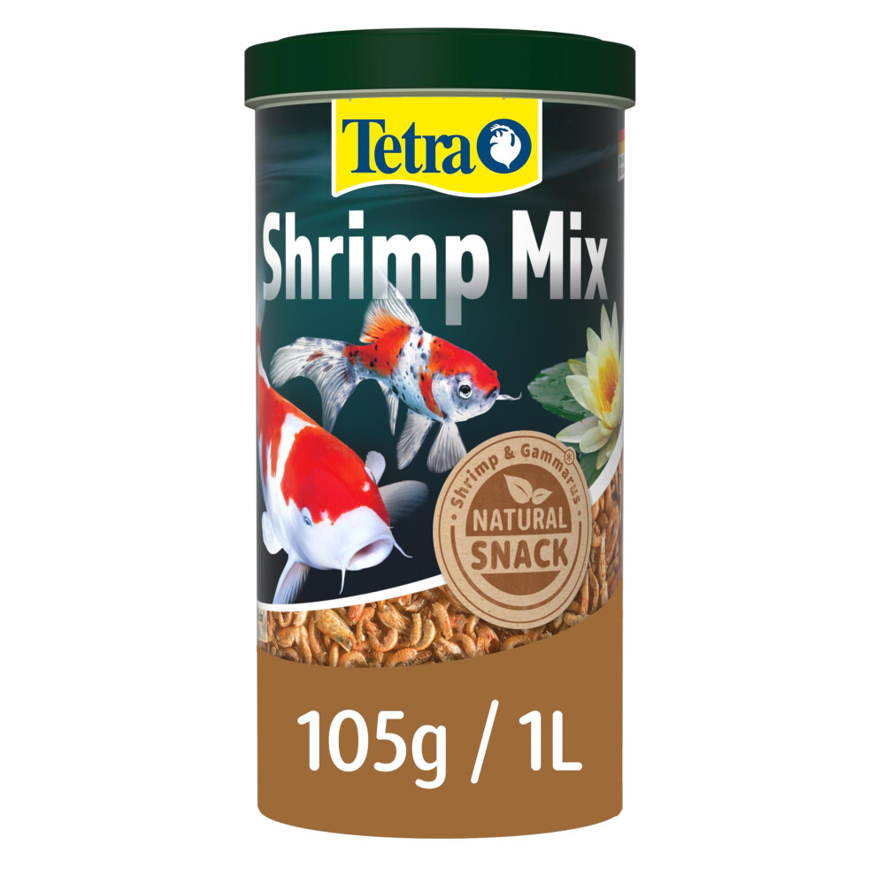Tetra Pond Shrimp Mix, Natural Food Snack With Shrimps And Gammarus For All Pond Fish, 1 Litre