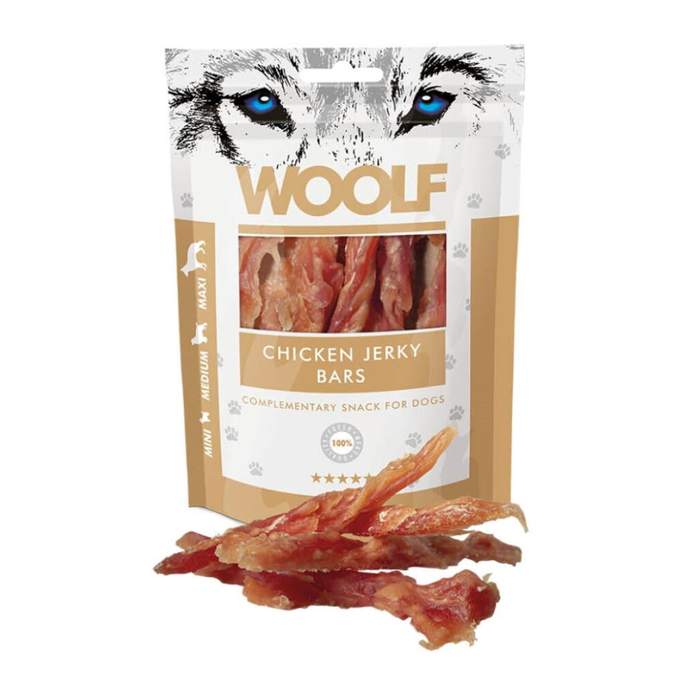 Woolf Chicken Jerky Bars - Complementary Snacks For Dogs. Dog Treats With Natural Ingredients And High Meat Content, Nutritional, Free From