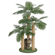 31.5Inch Cat Scratching Post,Cat Scratcher Tree with 3 Scratching Poles & 2 Interactive Dangling Balls,Cats Scratching Posts for Indoor Kitten & Adul