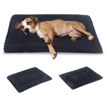 BVAGSS Dog Bed Mat & Crate Pad, Reversible Soft Memory Foam Pet Cushion for Small/Medium Dogs, Washable Kennel Bed Pad (106x71x4 cm, Dark Grey)