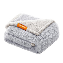 Feandrea Waterproof Dog Blanket, Long Plush Pet Blanket for Miniature and Small Dogs, Cats, 102 x 73 cm, M, Sherpa Fleece, Double Sided Reversible Do