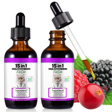 Cat Vitamin and Supplements with Glucosamine & Cranberry, 15 in 1 Multivitamins Supports Immune Health, Skin, Coat, Heart Health, Hip & Joint and Mor