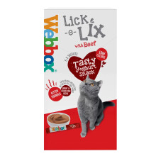 LICK E LIX BEEF TASTY YOGHURT CAT KITTEN TREAT SNACK 5 X 15G SACHETS