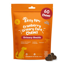 Zesty Paws Urinary Care Chews for Dogs | Supports Urinary Tract & Immune Function, Maintain pH Balance, Helps Incontinence | Contains Cranberry Powde