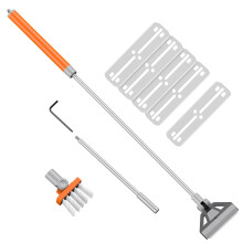 Pawfly 65cm Aquarium Algae Scraper for Glass, Fish Tank Glass Cleaner with Brush & 5 Stainless Steel Blades – Multi-Angle Aquarium Glass Scraper for
