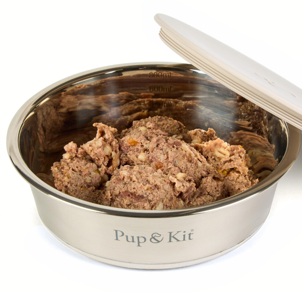 Photos - Other for Dogs Pup & Kit Lid-it Dog Cat Bowl with Silicone Lid - Stainless Steel Non-Slip Pet Feeding Bowl, Dishwasher Safe - Ideal for Foo