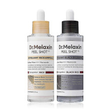 Peel Shot Glow Rice Ampoule Duo - White & Black Rice Exfoliating Scrub for Face & Body, Dead Skin & Blackhead Remover for All Skin Types 25-26