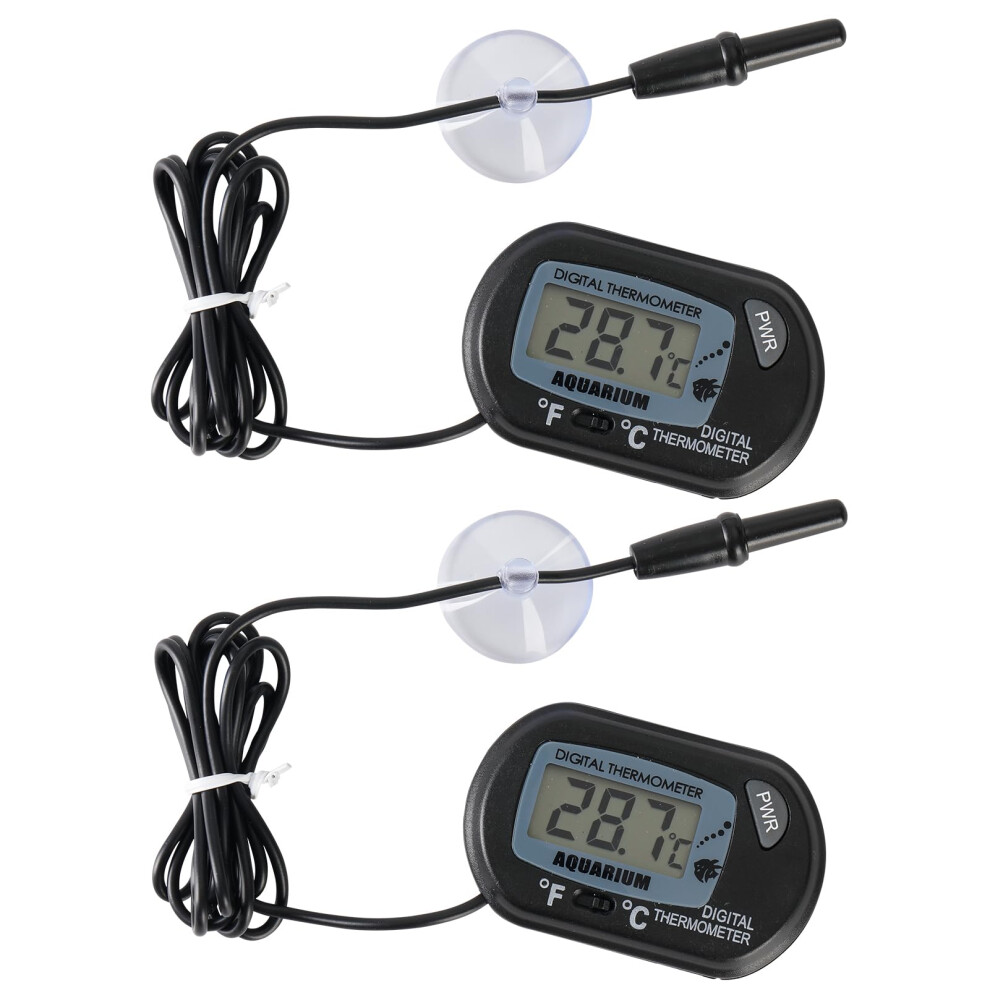 Mdlsde Aquarium Thermometer, Digital Lcd Thermometer Fish Tank Temperature Gauge With Probe Suction Cup For Terrarium Reptile Habitat Water Temperature Test
