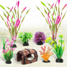 QUOZUO Small Fish Broken Barrel Decor Fish Tank Decorations Aquarium Accessories Plants Plastic Resin Barrel and Coral Hideout Ornaments Aquarium Dec