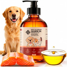 ZENO Wild Salmon Oil for Dogs & Cats - Omega 3 Fish Oil for Dogs with EPA & DHA supplements for Skin & Coat, Dandruff, Joint and Brain Support, Heart