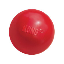 KONG Ball with Hole - Dog Fetch Toy - Classic Rubber Ball for Training and Playtime - For Small Dogs, Red