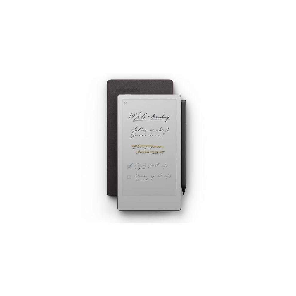 Remarkable Paper Pro Move - Weave Folio Bundle | Ultraportable Colour 7.3" Paper Tablet With Marker Plus Pen With Eraser, And A Book Folio Cover In 7090045251232
