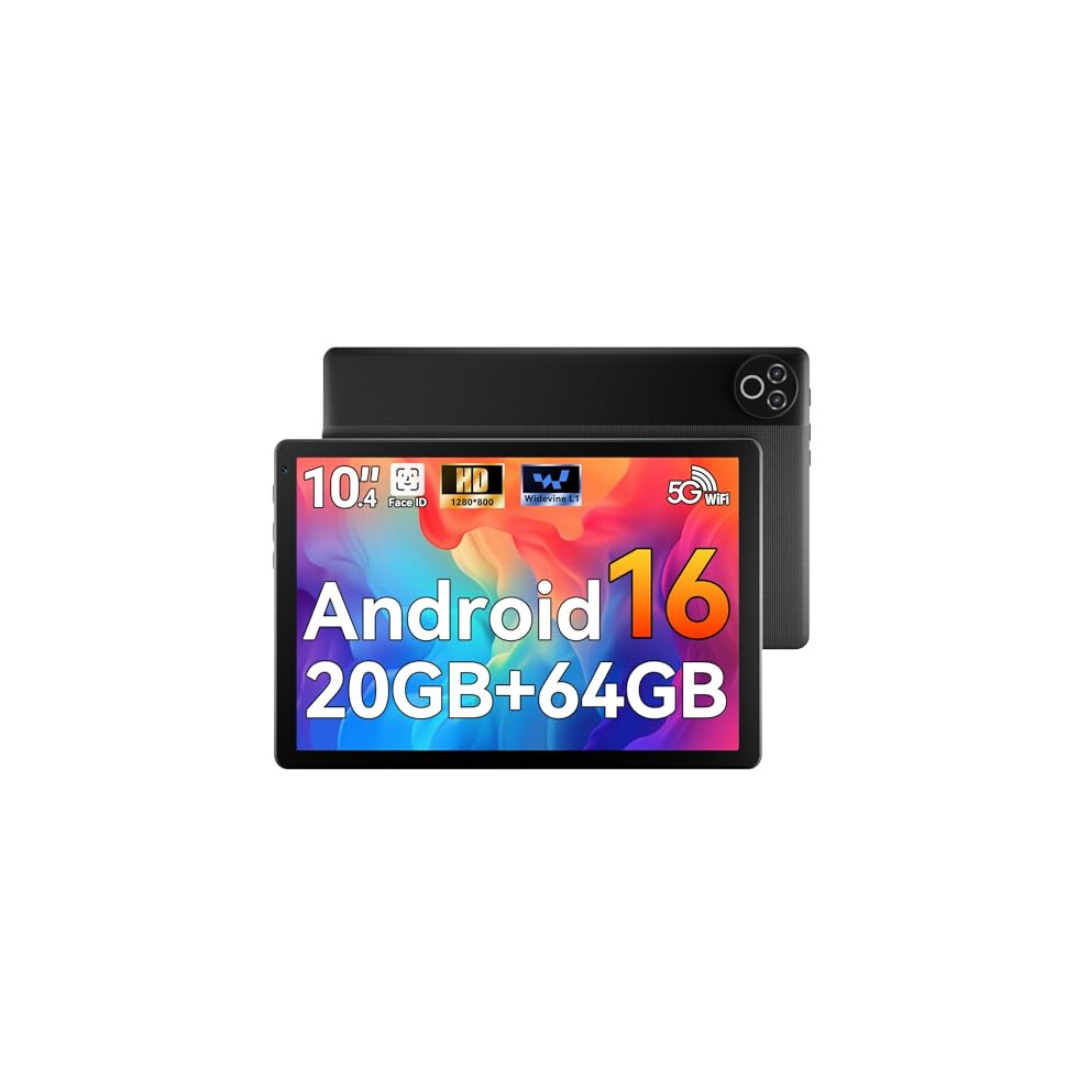 Muisoo Android 16 Tablet, 10.4 Inch Tablet, 20Gb Ram 64Gb Rom(1Tb Tf Expand), 5Mp+8Mp Camera, Wifi 6, Bt5.4, 1280 * 800 Ips, 5000Mah, Dual Speakers 768857723250