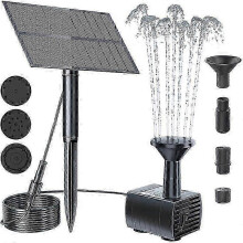 Solar Powered Water Fountain Pump with Tubing for Outdoor Bird Baths and Garden Ponds