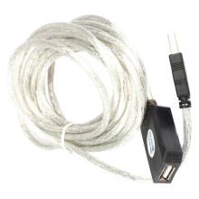 Cavo di prolunga USB 2.0 maschio-femmina, 5 m, trasparente, per trasferimento dati.