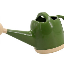 Annaffiatoio in plastica da 4 litri con testina spruzzatrice rimovibile per piante da giardino, da interno e da esterno, colore verde oliva.