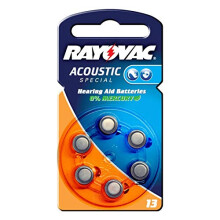 Varta Rayovac Zinc/Air Hearing Aid Batteries 1.4 V 290 mAh Pack of 6