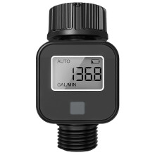 Water Flow Meter for Garden Hose with 3/4 Inch Thread, Measures Consumption in Gallons and Litres
