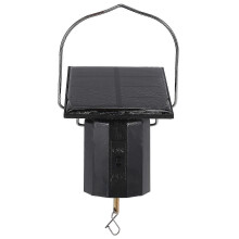 Silnik wiszący solarny z panelem słonecznym do dzwonków wietrznych, obrotowy hak ekspozycyjny, czarny ABS, 16,2 cm
