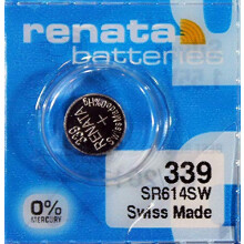 Two button cell silver oxide 339 Renata SR614 11 mAh 1.55