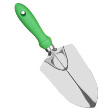 Tuinschepje van roestvrij staal met ergonomische comfortabele handgreep voor het planten en wieden.