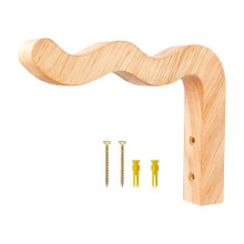 Gancio per piante in legno da parete, a forma di onda, per interni ed esterni, 12x6,5x4 cm