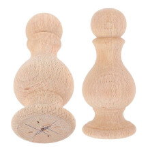 Embouts d'escalier en bois, lot de 4 boules en bois massif brut sculptées à la main, pour poteaux d'escalier et de lit.