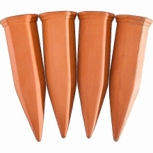Clay Watering Cones, Set of 4 Terracotta Plant Watering Spikes for Potted Indoor Plants