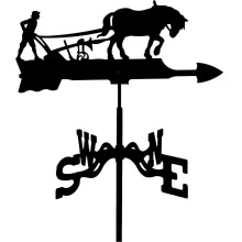 Windwijzer in de vorm van een paard van roestvrij staal voor op het dak of in de tuin, vintage boerderijstijl met bevestigingsbeugel.