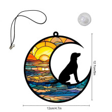 Ciondolo commemorativo per cani in acrilico colorato, compatibile con il set di ricordi per animali domestici Zeceouar Crescent.
