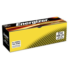 Industrial Alkaline Batteries, D, 12 Batteries/Box, Sold as One Box
