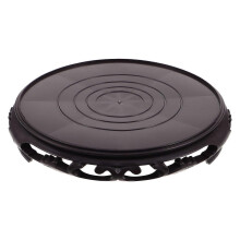 Supporto orientale per vasi, acquari e fioriere - Espositore in plastica da 30 cm con piedistallo, colore caffè.