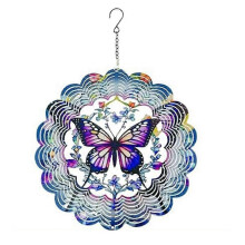 Metal Butterfly Wind Spinner for Garden Outdoor Decor, Stainless Steel Laser-Cut Hand-Painted Epoxy Resin