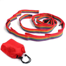 Touwkoord voor buitenavonturen, tentkoord voor het ophangen van uitrusting, kamperen, picknicken, wandelen, rood, 187 cm x 2 cm, polyester nylon