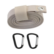 Cinghia di prolunga per tendalino, corda in nylon da 310 cm con moschettone in alluminio e fori di fissaggio.
