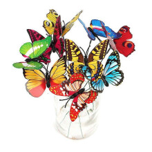 3D Simulation Butterfly Wall Stickers for Garden Decoration, 50pcs Realistic Faux Pansies, 25x7cm