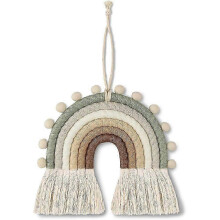 Woven Rainbow Wall Hanging, Nordic Style Cotton Rope Handmade Pendant for Home Decor