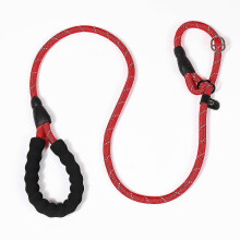 Guinzaglio a strozzo per cani di piccola taglia, guinzaglio in corda riflettente con 2 maniglie per l'addestramento.
