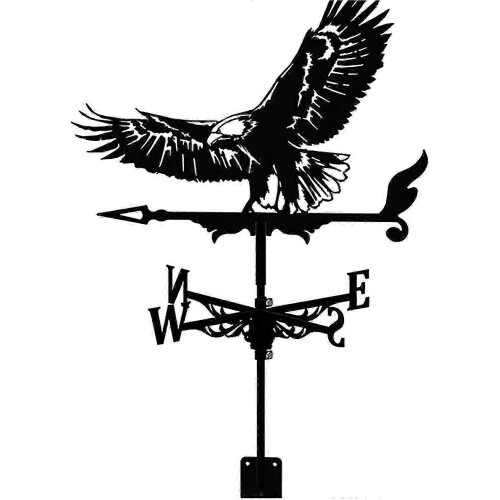SQLX Weathervane with White Eagle Design, Stainless Steel Wind Direction Indicator for Garden Roof