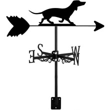Corgi-hondenwindwijzer met silhouet voor montage in de tuin, op het dak of aan een schuttingpaal.