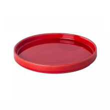 Ceramic Plant Pot Saucer 12.2 Inch Round Tray for Indoor Outdoor Water Collection Red