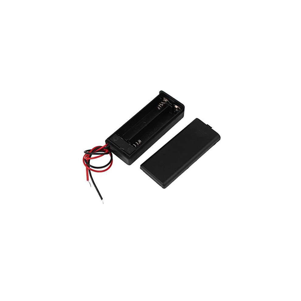 Sourcingmap 2 X Aaa Battery Holder Enclose Case Box Switch Wire Leads 3V Output Black 602451387701