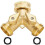 Garden Hose Y Splitter 2 Way Solid Brass with 360 Rotatable Connector and Valves 1