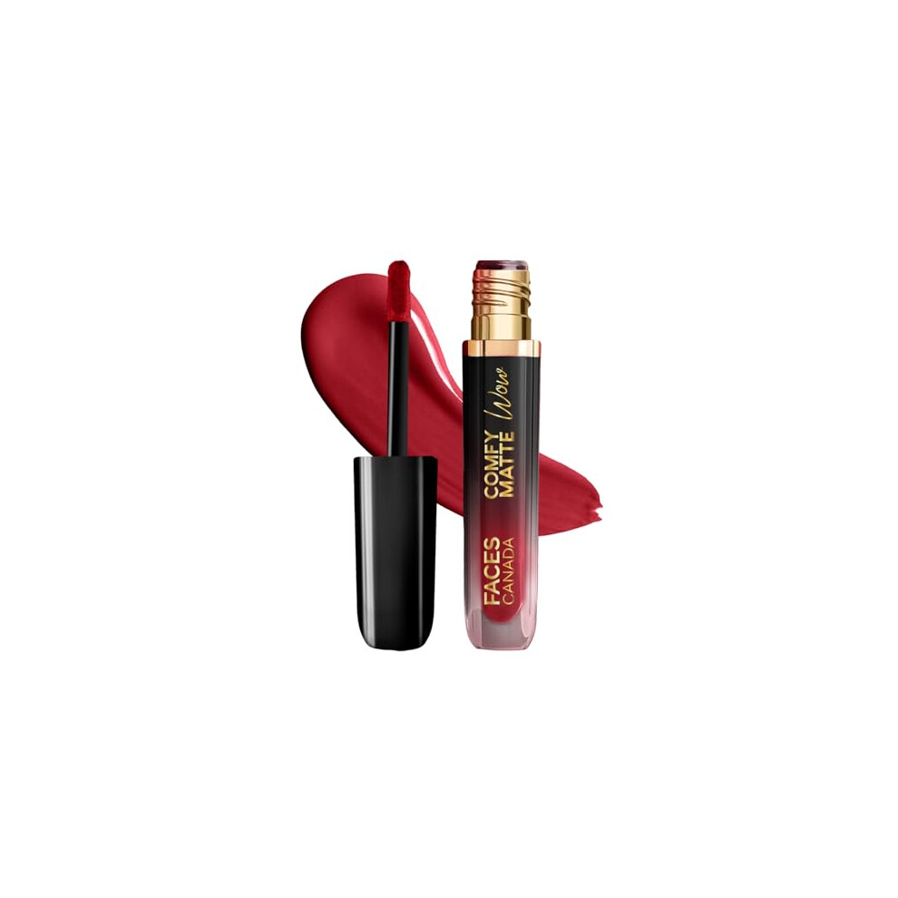 Faces Facescanada Comfy Matte Wow Liquid Lipstick Maroon Maven 05 3.8Ml One Swipe Application Highly Pigmented Comfortable Wear Glides Smoothly Long Lasting