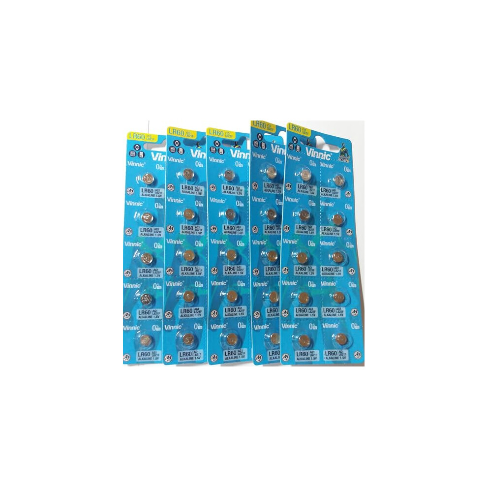 Vinnic Ag1 L621f Lr60 364 Alkaline Batteries 1.5 V Pack Of 50 606682866028