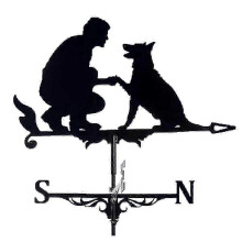 Stainless Steel Weathervane for Outdoor Garden Roof Shed Black Metal Wind Direction Indicator