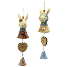 Set di 4 campanelli a vento decorativi da appendere, colori assortiti, in resina e ferro, per esterni.