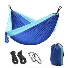 Amaca da campeggio biposto in nylon, portatile per viaggi all'aperto, 270x140 cm, portata 200 kg.