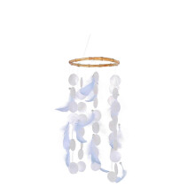 Campanelli a vento con conchiglie e piume per decorazione da appendere in casa o in giardino, suono naturale e rilassante